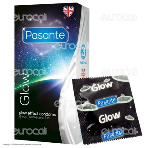 Preservativi PASANTE GLOW fluorescenti da 4 pezzi.